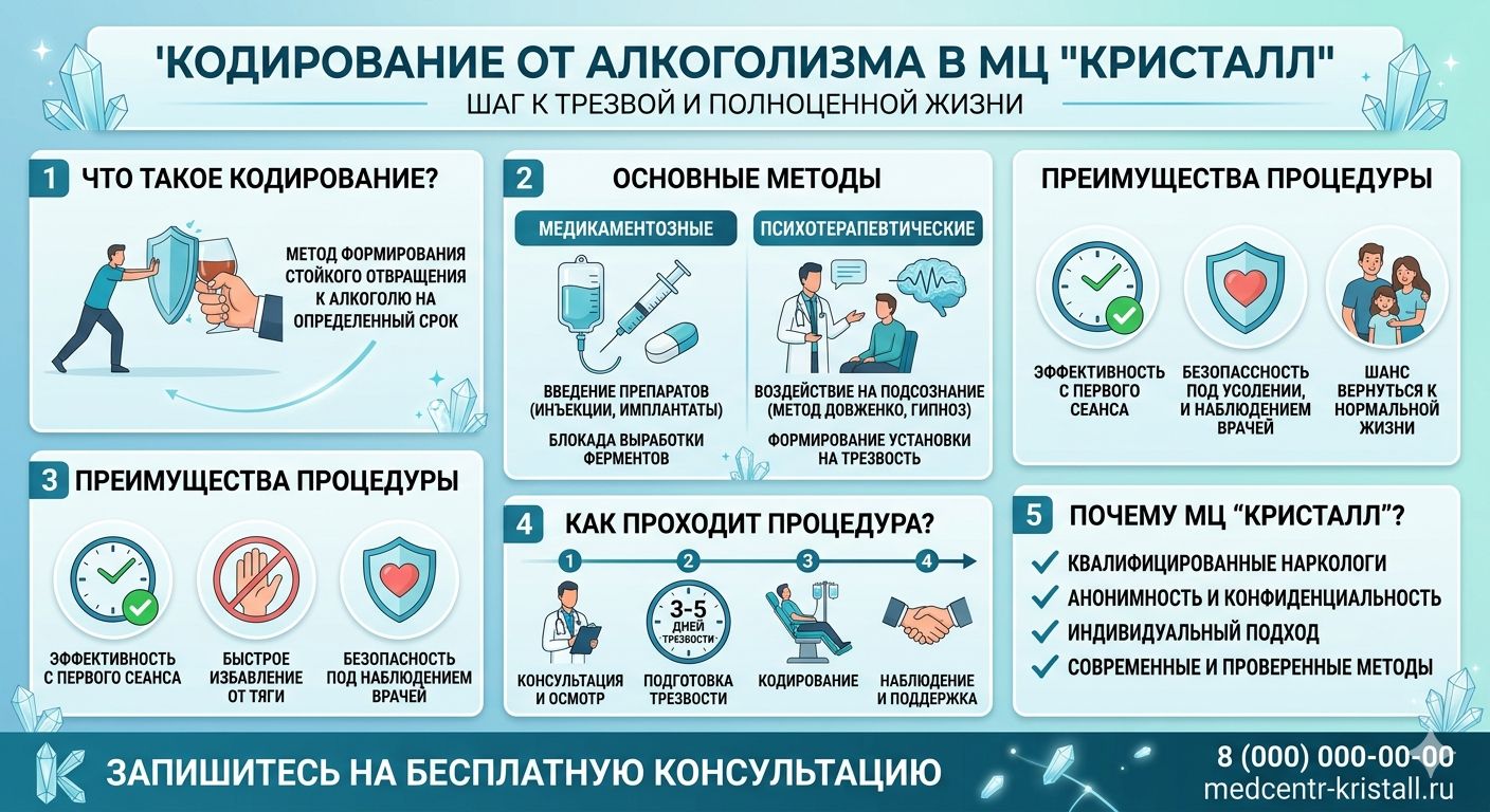Инфографика услуги кодирование от алкоголизма